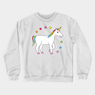 Cute Rainbow Unicorn with stars Crewneck Sweatshirt